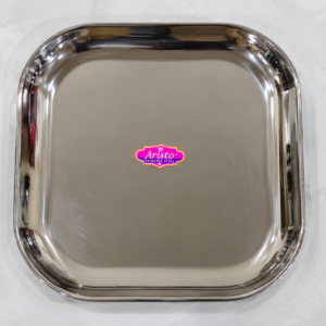 Aristo Stainless Steel Square Plate (21 x 21 x 2 cm)