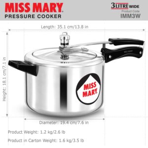 Hawkins Miss Mary IMM3W 3 Litre Pressure Cooker